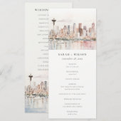 Seattle Washington Landschaft Hochzeitsprogramm Einladung (Vorne/Hinten)