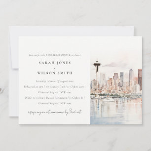 Seattle Washington Landschaft Probeessen Einladung