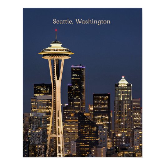 Seattle, Washington, landschaftliche Sicht Poster (Vorderseite)
