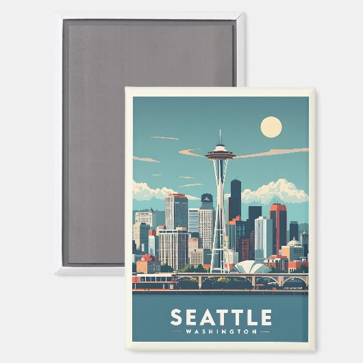 Seattle Washington Magnet (Vorderseite/Rückseite)