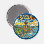 Seattle Washington Magnet (Vorderseite/Rückseite)