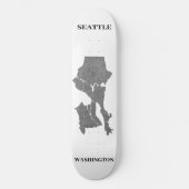 Seattle, Washington Map Art Skateboard (Vorderseite)