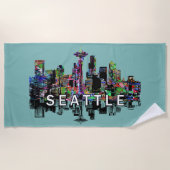 Seattle, Washington mit Graffiti Strandtuch (Vorderseite)