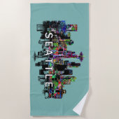 Seattle, Washington mit Graffiti Strandtuch (Vorderseite)