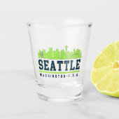Seattle Washington Modern Skyline City Schnapsglas (Vorderseite)