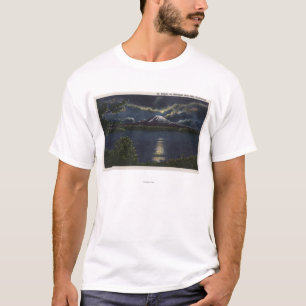 Seattle, Washington - Moonlit Ansicht von Mt. T-Shirt