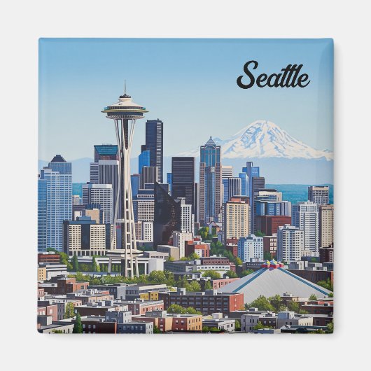 Seattle Washington Mt Rainier Magnet (Vorne)