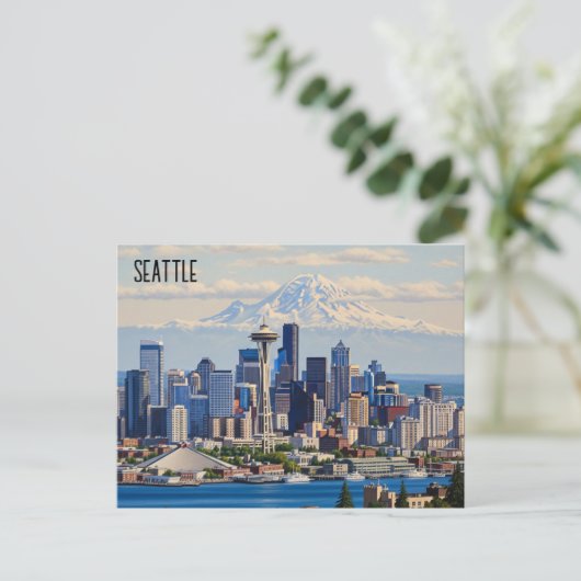 Seattle Washington Mt Rainier Postkarte (Stehend Vorderseite)