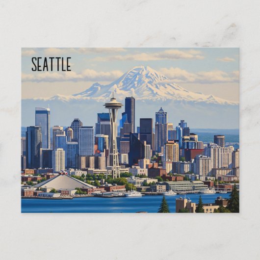 Seattle Washington Mt Rainier Postkarte (Vorderseite)