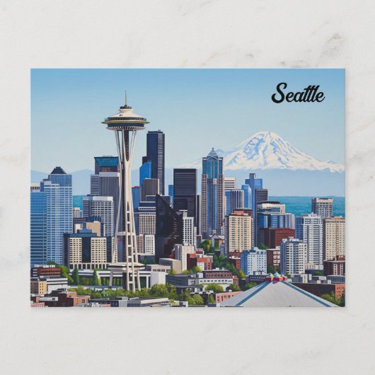 Seattle Washington Mt Rainier Postkarte (Vorderseite)