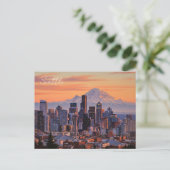 Seattle Washington Mt Rainier Sunset Postkarte (Stehend Vorderseite)