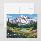 Seattle Washington Mt Rainier USA Postkarte (Vorne/Hinten)