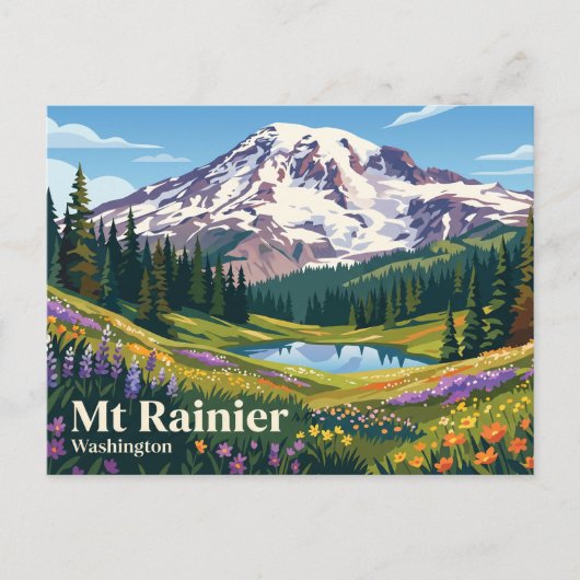 Seattle Washington Mt Rainier USA Postkarte (Vorderseite)