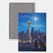 Seattle Washington Night Magnet (Vorderseite/Rückseite)