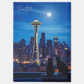 Seattle Washington Night Magnet (Vorderseite)
