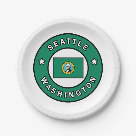 Seattle Washington Pappteller (Vorderseite)