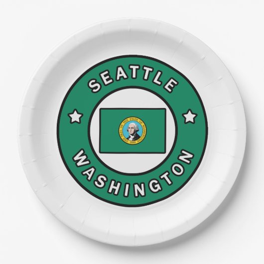 Seattle Washington Pappteller (Vorderseite)
