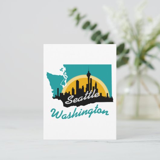 Seattle Washington Postkarte (Stehend Vorderseite)