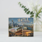 Seattle Washington Postkarte (Stehend Vorderseite)