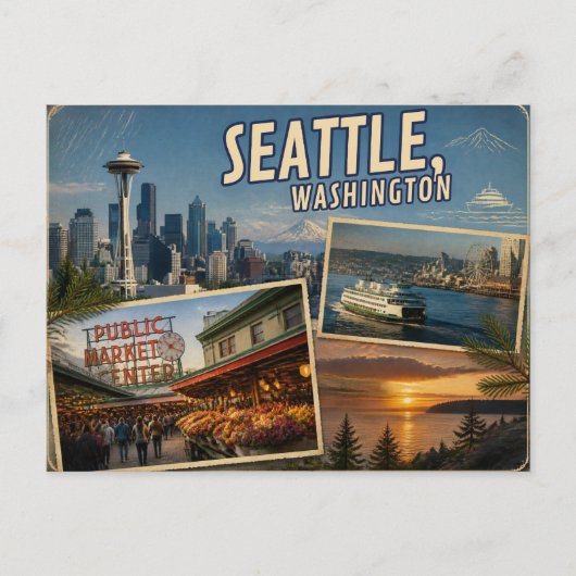 Seattle Washington Postkarte (Vorderseite)
