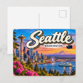 Seattle Washington Postkarte (Vorne/Hinten)