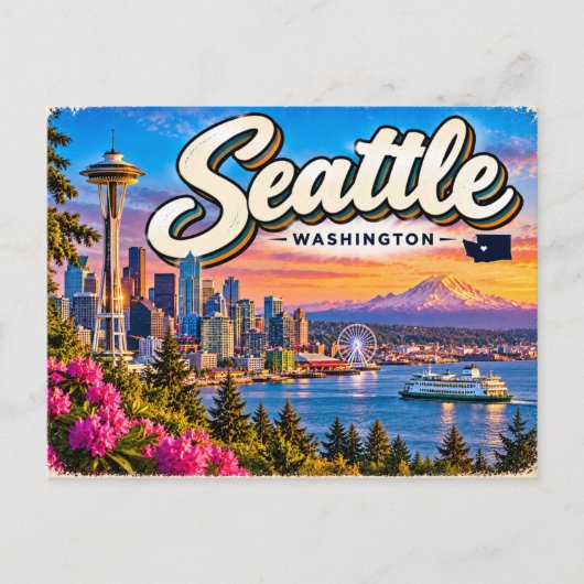 Seattle Washington Postkarte (Vorderseite)
