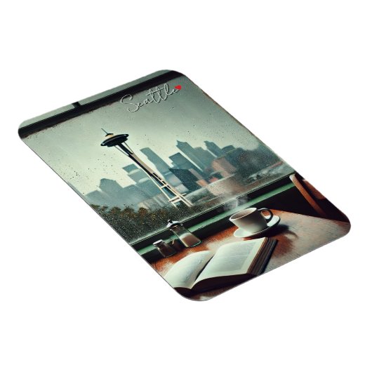 Seattle Washington Rain Liebe Coffee Magnet (Rechte Seite)