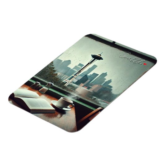 Seattle Washington Rain Liebe Coffee Magnet (Linke Seite)