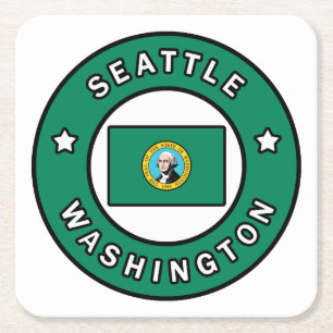 Seattle Washington Rechteckiger Pappuntersetzer