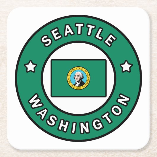 Seattle Washington Rechteckiger Pappuntersetzer (Vorderseite)