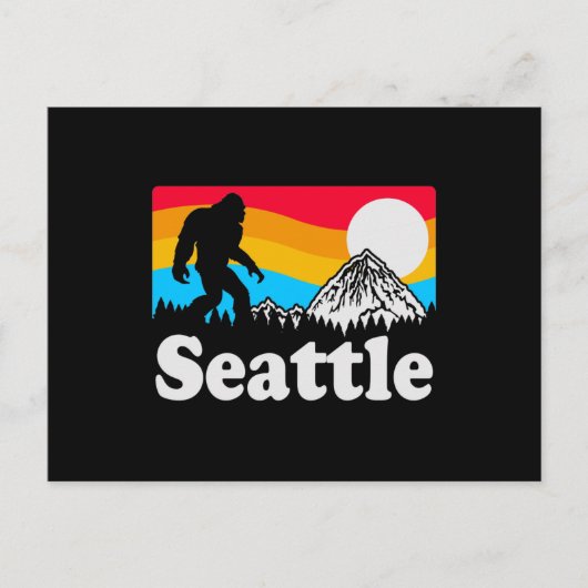 Seattle Washington Retro Bigfoot Postkarte (Vorderseite)
