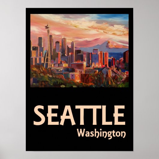 Seattle Washington Retro-Reise Poster (Vorne)