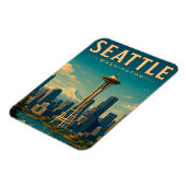 ☕ Seattle Washington Retro Urlaubserinnerung Magnet (Linke Seite)