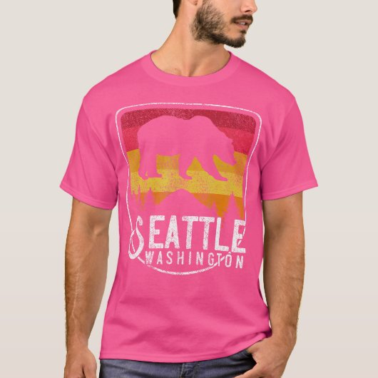 Seattle Washington Retro Wandern Im Freien T-Shirt (Vorderseite)