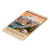 Seattle Washington Roadtrip Texturierte Stadt-Silh Magnet (Linke Seite)