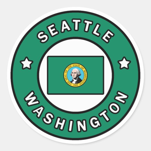 Seattle Washington Runder Aufkleber (Vorderseite)
