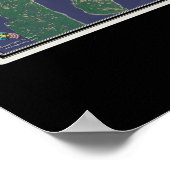 Seattle Washington Satellite Poster Map (Ecke)