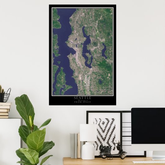 Seattle Washington Satellite Poster Map (Heimbüro)