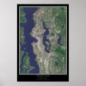 Seattle Washington Satellite Poster Map (Vorne)