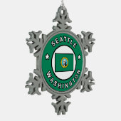 Seattle Washington Schneeflocken Zinn-Ornament (Links)