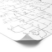 Seattle, Washington (schwarz auf weiß) Poster (Ecke)