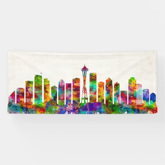 Seattle Washington Skyline Banner (Horizontal)