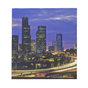 Seattle, Washington Skyline bei Nacht Notizblock