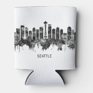 Seattle Washington Skyline BW Dosenkühler
