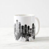 Seattle Washington Skyline BW Kaffeetasse (VorderseiteRechts)
