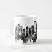 Seattle Washington Skyline BW Kaffeetasse (Vorderseite Links)