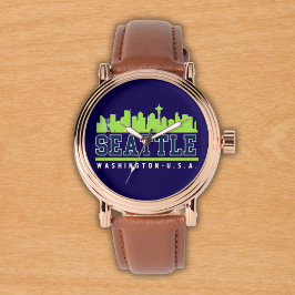 Seattle Washington Skyline City Armbanduhr