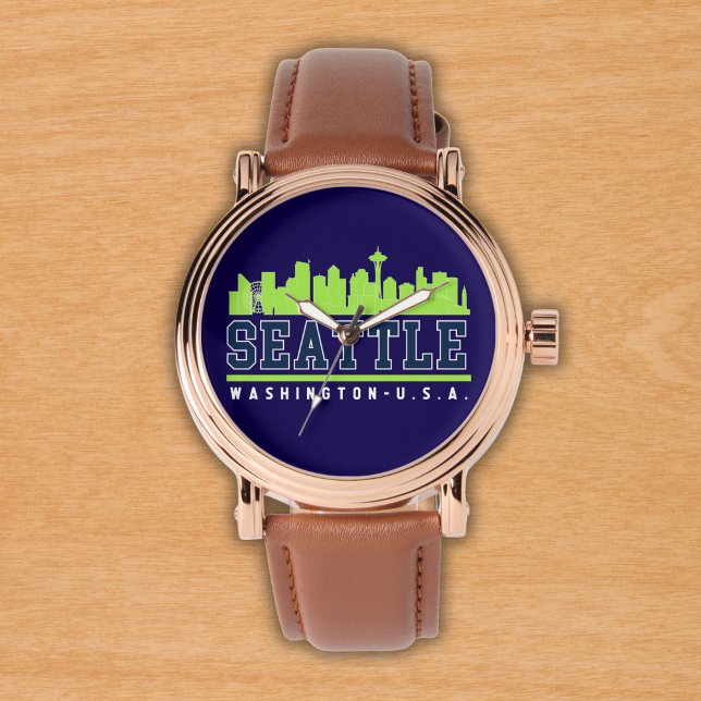 Seattle Washington Skyline City Armbanduhr (Von Creator hochgeladen)