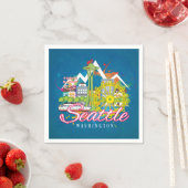 SEATTLE WASHINGTON SKYLINE CITYSCAPE DECOUPAGE SERVIETTE (Beispiel)