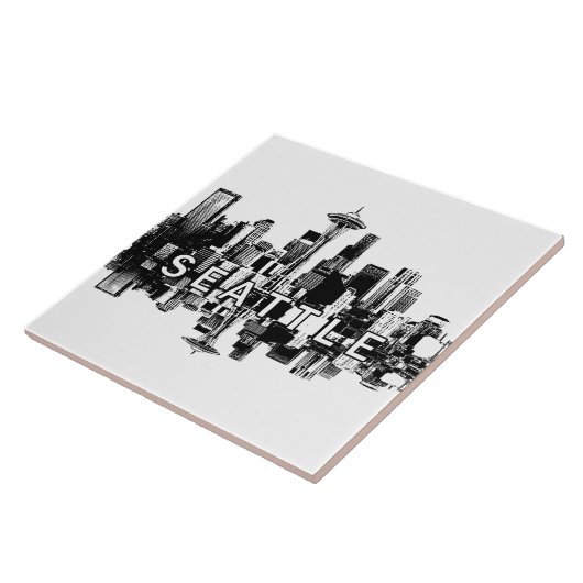Seattle, Washington Skyline Fliese (Seite)